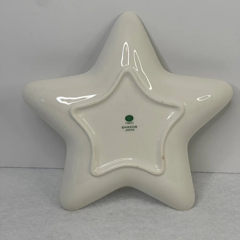 Nikko Porcelain Star Shaped Christmas Trinket Dish Snack Dish Japan 6